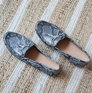 Geox Snake Print Gray Loafers